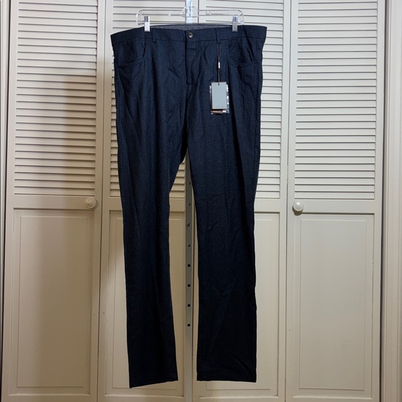 NWT Canali Men's Dress Pants Dark Blue in Wool Felt Fabric Size 40